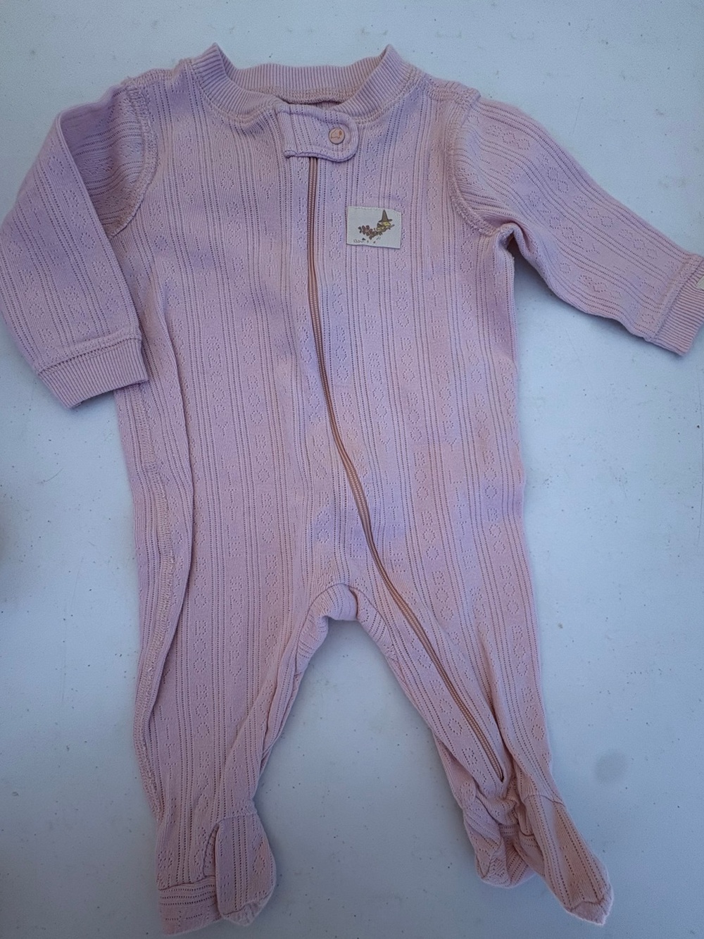 Soft Knit Pink Baby One-Piece Sleeper